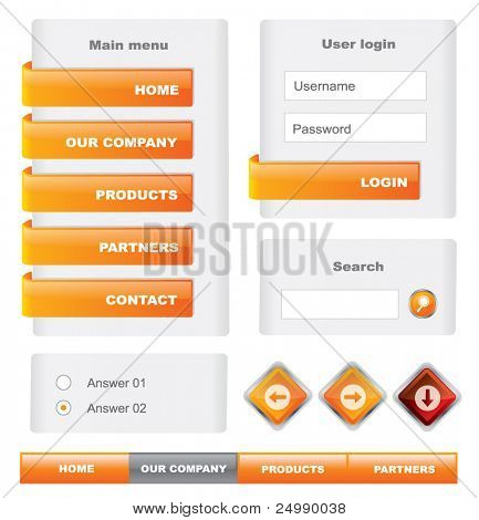 Elementi del modello di sito web moderno