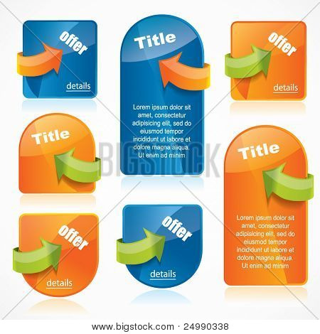 Web2 องค์ประกอบแม่แบบเว็บไซต์ ด้วยลูกศรและสะท้อน
