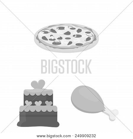 Fast Food Monochrome Icons In Set Collection For Design.food From Semi-finished Products Vector Symb