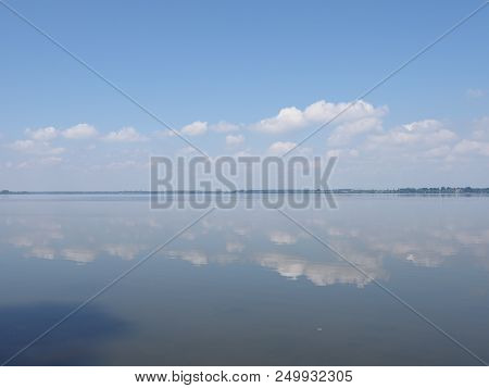 Beautiful Landscapes Of Artificial European Goczalkowice Reservoir In Poland With Beauty Clouds On B