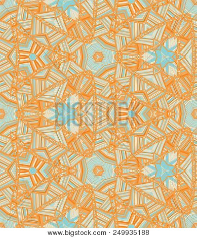 Vector Seamless Ethnic Pattern With Axial Symmetry. Can Be Used For Fabric, Textile, Packaging Paper