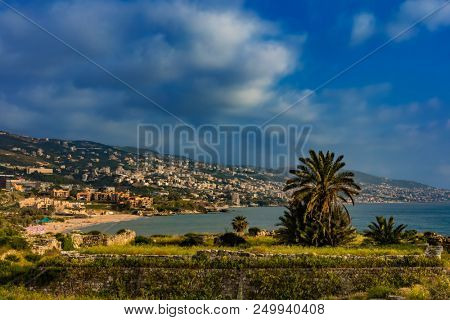 coastline  of Byblos Jbeil in Lebanon Middle east