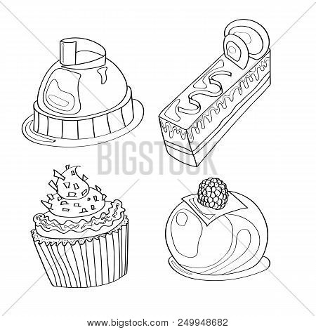 Coloring Book, Coloring Page, Cake, Sweet, Bakery, Pattern, Set, Cafe