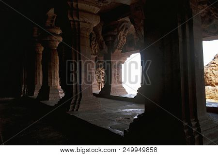Cave 3: View From The Inner Hall, Badami Caves, Karnataka India