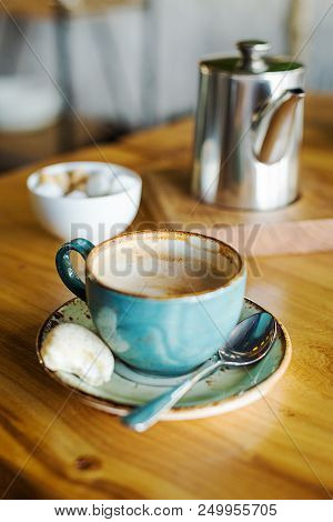 Table Setting In The Restaurant. Lunch Or Breakfast Time.