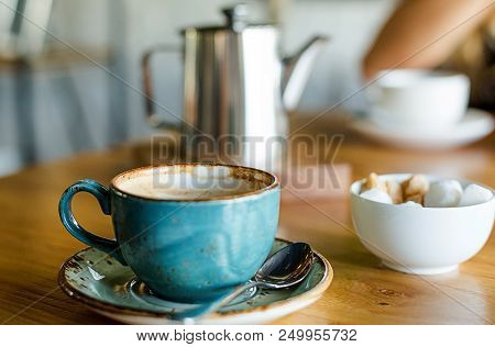 Table Setting In The Restaurant. Lunch Or Breakfast Time.
