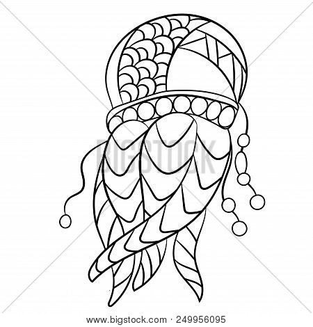 Coloring Page With Jellyfish In Ornamnets In Vector Illustration