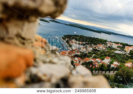 Travel Photo From An Amazing City On Island Hvar, Croatia.
High Angle View Of Paklinski Island In Fr