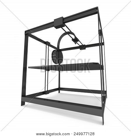 3d Printer Isolated On White Render Illustration
