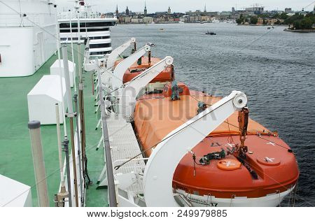Ferry Viking Line Saving Boat. June 20 2018 Stockholm, Sweden