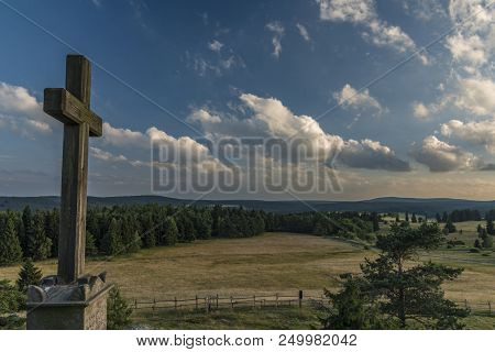 Slavkovsky Les Mountains In Summer Sunny Nice Evening Near Krizky Area