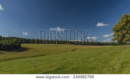 Slavkovsky Les Mountains In Summer Sunny Sunset Evening Near Krizky Area