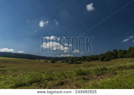 Slavkovsky Les Mountains In Summer Sunny Sunset Evening Near Krizky Area