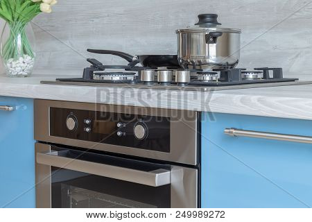 Oven Panel Close-up, Regulators And Placard For Information