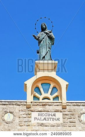 Top View Of Monastery Catholic Church Of The Mother Of God - The Queen Of Palestine (regina Palestin