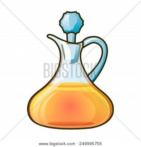 Italian Olive Oil Bottle Icon. Cartoon Of Italian Olive Oil Bottle Vector Icon For Web Design Isolat