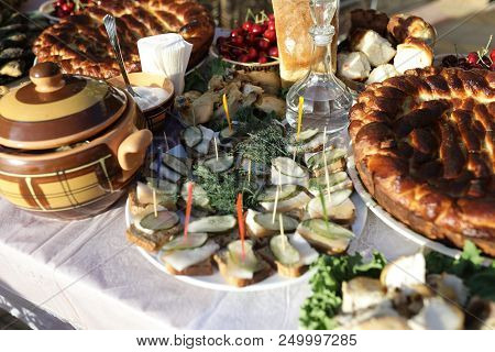 Dishes Of The Kuban Cuisine On Table