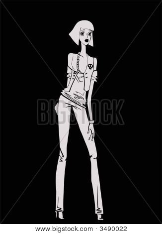รูปเงาดำของสาว