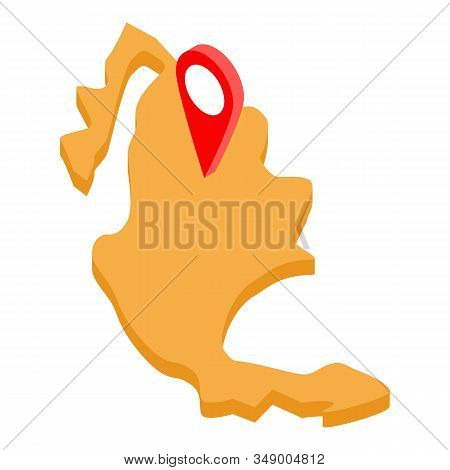 Mexican Map Teritory Icon. Isometric Of Mexican Map Teritory Vector Icon For Web Design Isolated On 
