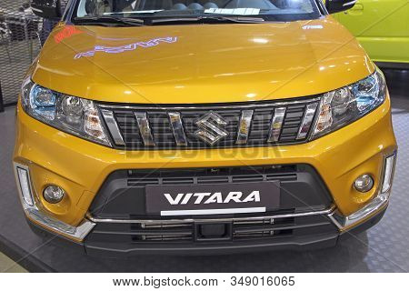 Kyiv / Ukraine. 28 September 2018: Modern Vitara Car Is Presented At Exhibition In Kiyv. Japanese Br
