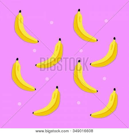 Banana Fruit Pattern Design Wallpaper. Fruit Icon Template For Website, Social Media, Or Presentatio