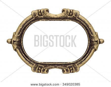 Golden Gothic Frame For Paintings, Mirrors Or Photos. Design Element With Clipping Path