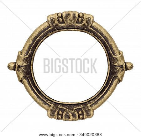 Golden gothic frame for paintings, mirrors or photos. Design element with clipping path