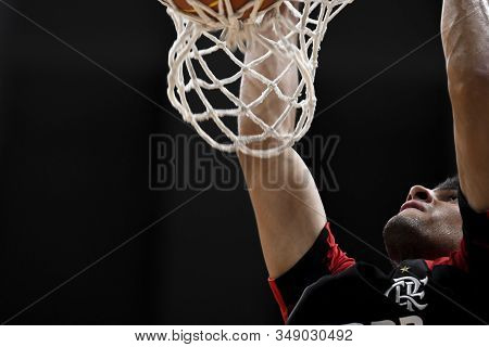 Rio, Brazil - February 03, 2020: Player In Match Between Flamengo And Cearense By The Brazilian Bask