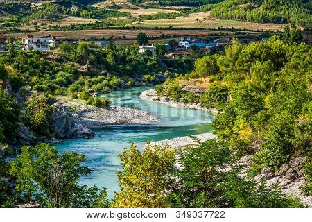 River Aoos Near Permet In Summer, Albania