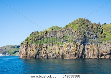 Cliffs Of Island Of Heimaey In Vetmannaeyjar Island Group Of The South Coast Of Iceland