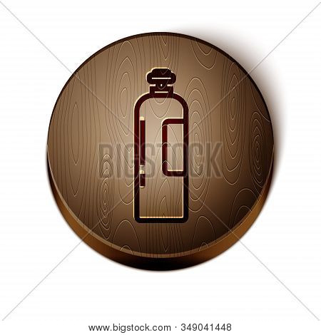 Brown Line Industrial Gas Cylinder Tank For All Inert And Mixed Inert Gases Icon Isolated On White B
