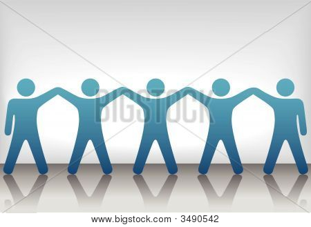 Gruppe af mennesker fejre Teamwork på baggrund