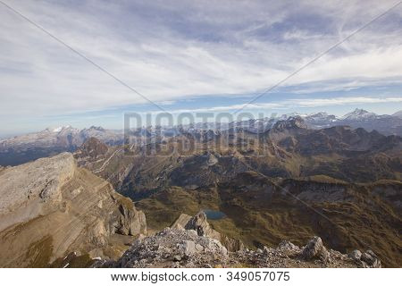 View From The Chaiserstock To The Mountain Landscape On An Autumn Afternoon