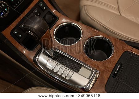 Novosibirsk, Russia - December 29, 2019:   Buick Enclave, Close Up Of The Manual Gearbox Transmissio