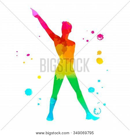 A Male Street Dance Hip Hop Dancer In Silhouette