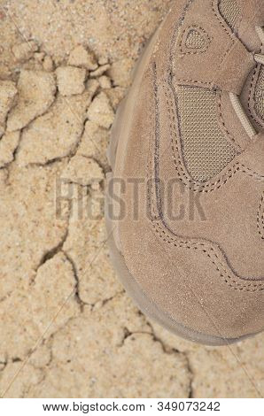 Brand New Suede And Nylon Beige Tan Camo Military Tactical Desert Combat Boot, Arid Dried Soil And S