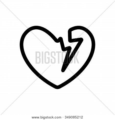 Crack Icon Vector. Thin Line Sign. Isolated Contour Symbol Illustration