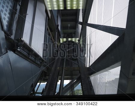 In The Construction Of Ski Jump Elevator In Holmenkollen Near European Capital City Of Oslo In Norwa