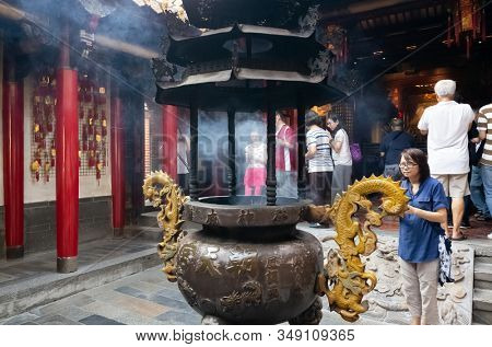 Yunlin, Taiwan - July 13th, 2019: famous and antique building of Beigang Chaotian Temple, Yunlin, Taiwan, Asia