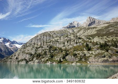 Mountains In The Swiss Alps On A Summer Day