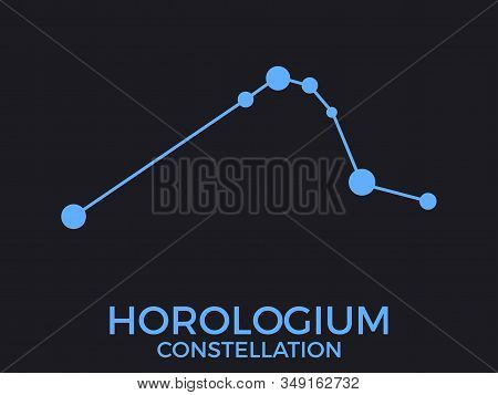Horologium Constellation. Stars In The Night Sky. Cluster Of Stars And Galaxies. Constellation Of Bl