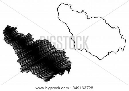 District Of Gjakova (republic Of Kosovo And Metohija, Districts Of Kosovo, Republic Of Serbia) Map V