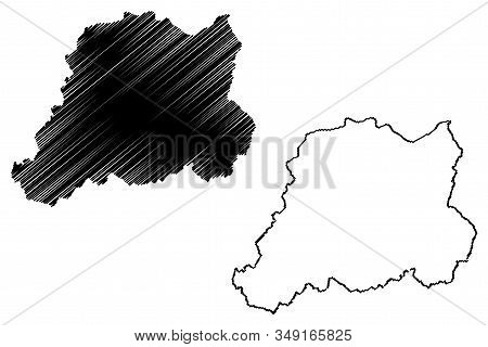 Pcinja District (republic Of Serbia, Districts In Southern And Eastern Serbia) Map Vector Illustrati