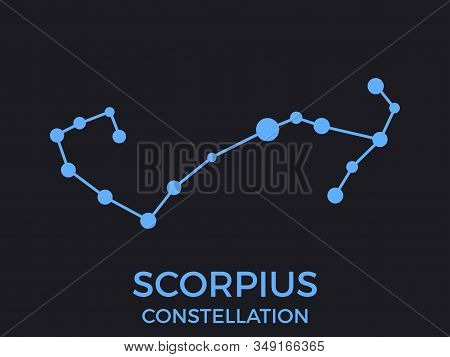 Scorpius Constellation. Stars In The Night Sky. Cluster Of Stars And Galaxies. Constellation Of Blue