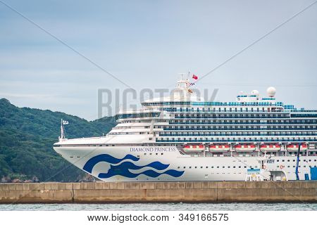 Diamond Princess Cruise Is Docking On Toba Island, Japan.