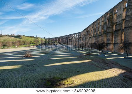 Amoreira Aqueduct In Elvas City In Portugal