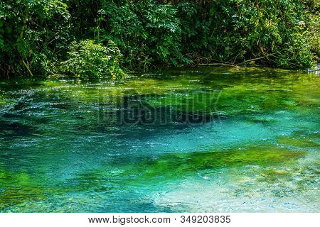 Blue Eye - Syri I Kalter - Source With Crystal Clear Water In Albania In Summer
