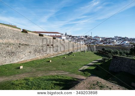 Amoreira Aqueduct In Elvas City In Portugal