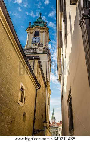 Tower Of Bratislava City Museum On Primate Square - Bratislava, Slovakia, Europe