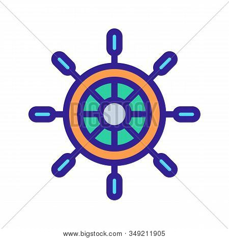 The Steering Wheel Of The Ship Is An Icon Vector. Thin Line Sign. Isolated Contour Symbol Illustrati